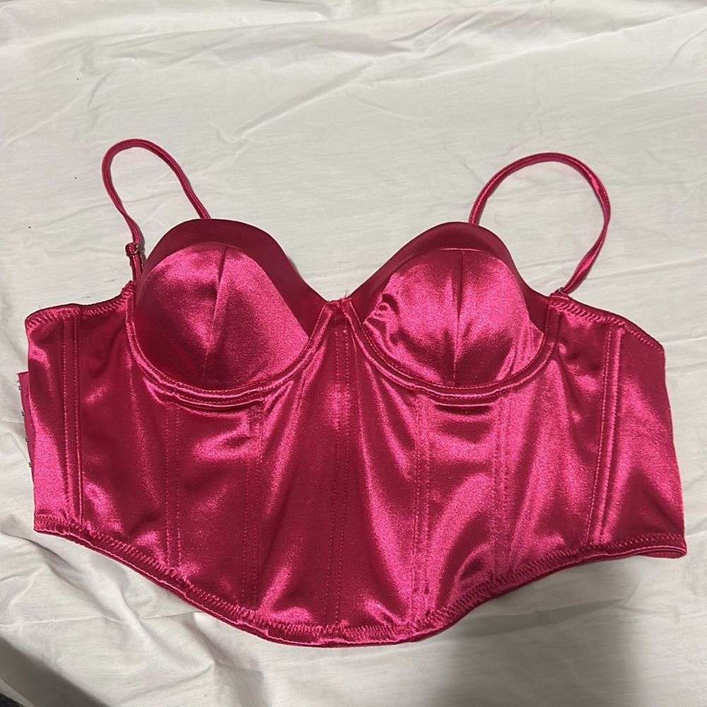 Forever 21 hot pink bustier top